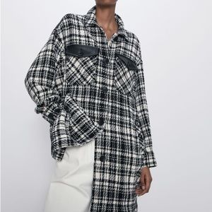 Zara brand new long combination overshirt